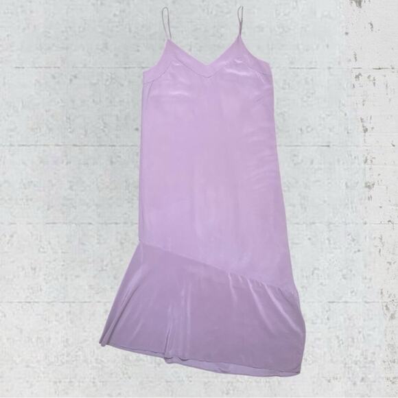 Equipment Jada Silk Slip Midi Dress Small Orchid Smoke Asymmetric Hem Fairycore - Picture 9 of 16